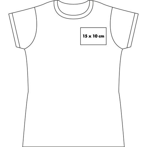 Hvid stof T-shirt til damer med korte rmer.