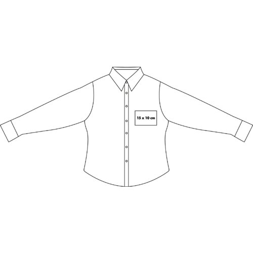Oxford damebluse med lange rmer og knaplukning.