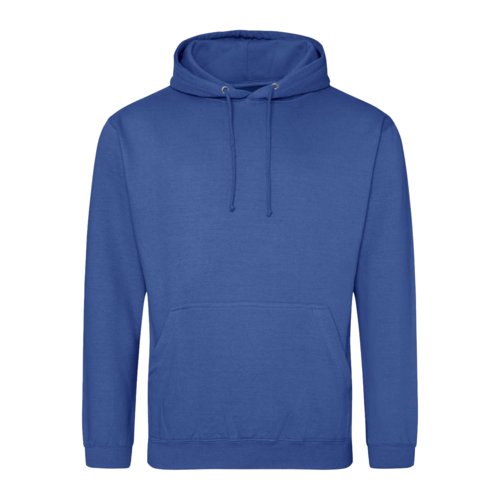 Kongebl bomulds-polyester httetrje med kngurulomme og htte.