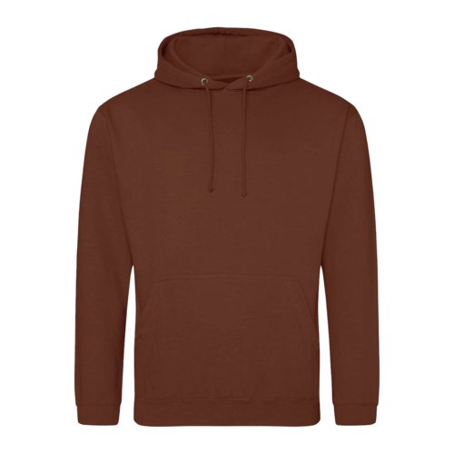 Brun bomuldsblanding hoodie med htte og kngurulomme.