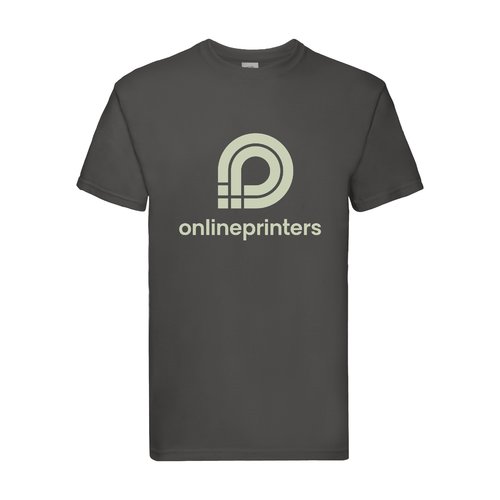 Gr herre T-shirt i bomuld med korte rmer.