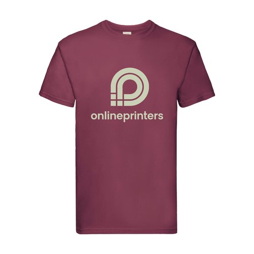 Burgunderfarvet bomulds T-shirt til mnd.