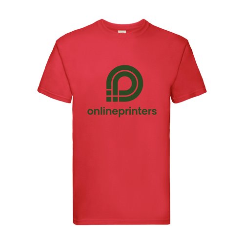 Rd bomulds T-shirt til mnd med korte rmer.