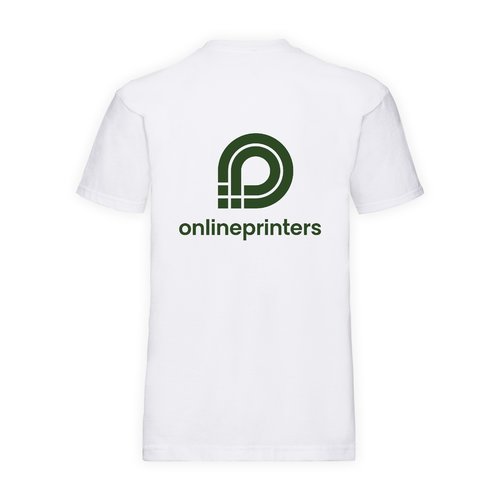 Hvid bomulds T-shirt til mnd med korte rmer.
