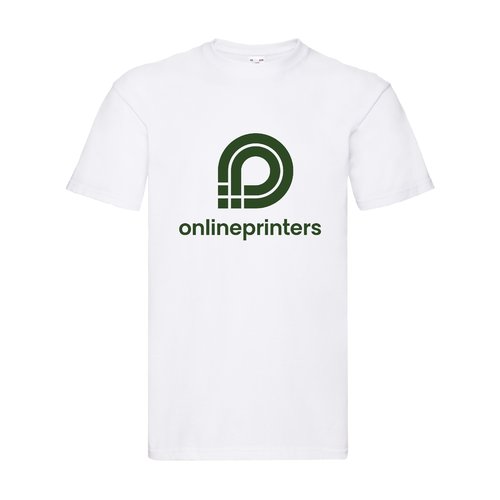 Hvid bomulds T-shirt til mnd med korte rmer.