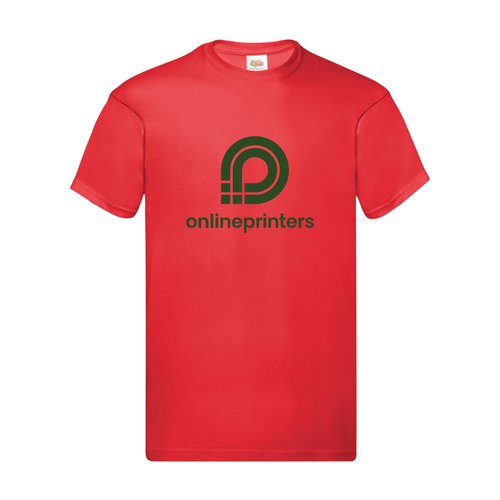 Rd bomulds T-shirt til mnd med korte rmer.