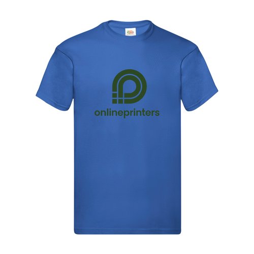 Kongebl bomulds T-shirt til mnd med korte rmer.