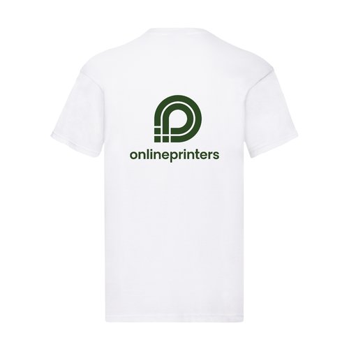 Hvid bomulds-T-shirt til mnd med korte rmer.