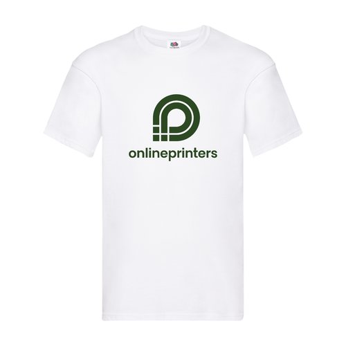 Hvid bomulds-T-shirt til mnd med korte rmer.