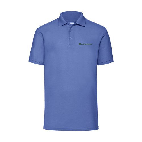 Blmeleret poloshirt i polyester-bomuldsblanding med kort knapstolpe.