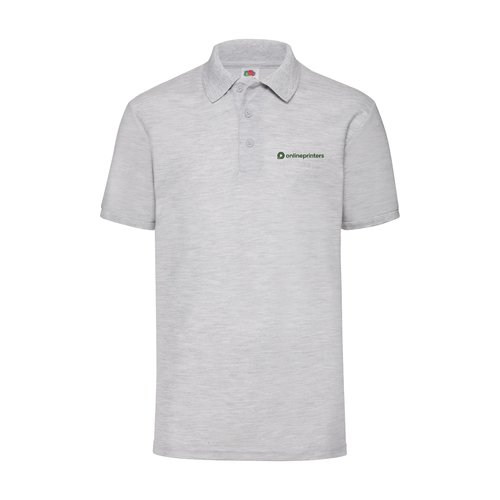 Grmeleret pique-poloshirt i polyester-bomuld til mnd.