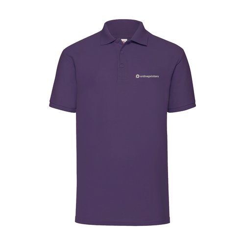 Violet poloskjorte i blandet materiale med korte rmer.