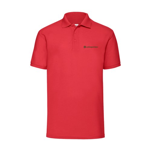 Rd pique polo shirt i bomuldsblanding med knapstolpe.
