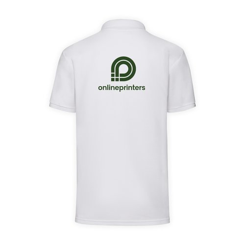 Hvid polo shirt i polyester-bomuldsblanding med korte rmer.