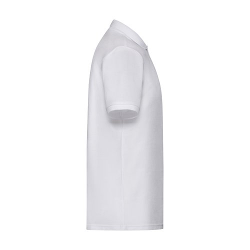 Hvid pique poloshirt i blandet materiale til mnd med korte rmer.