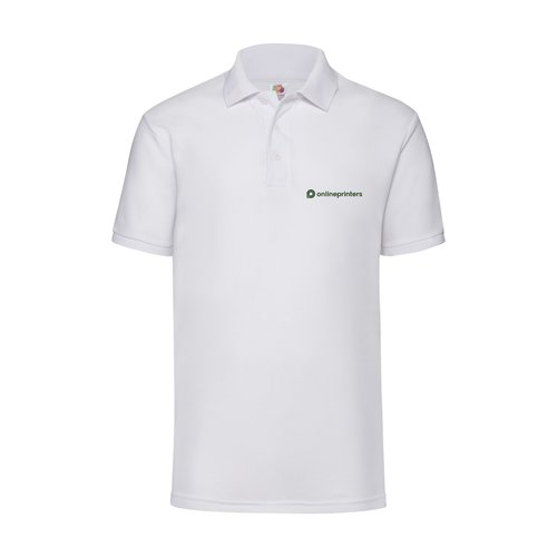 Hvid blandet polo shirt til mnd med kort knapstolpe.