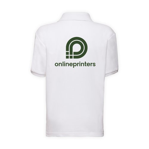 Hvid blandet pique polo shirt til brn med korte rmer.