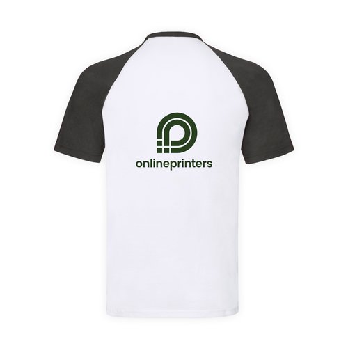 Hvid bomulds-T-shirt med sorte raglanrmer til mnd.