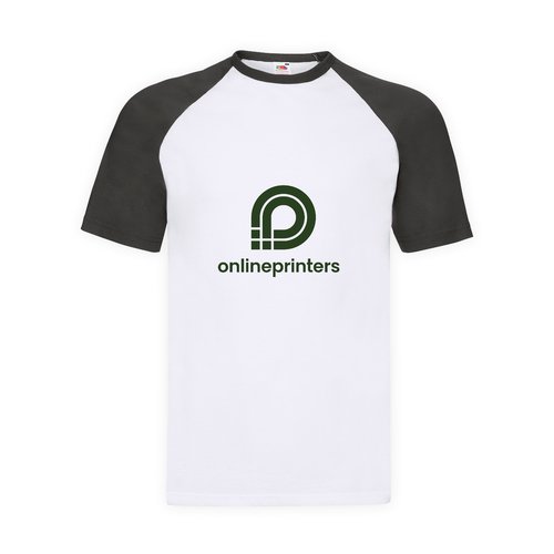 Bomulds T-shirt med kontrastfarvede raglanrmer.