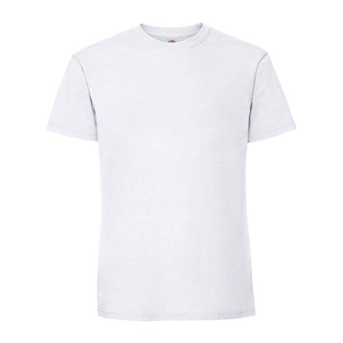 Hvid bomulds T-shirt til mnd med korte rmer.