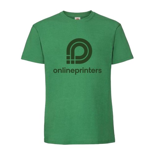Grn bomulds-T-shirt til mnd med korte rmer.
