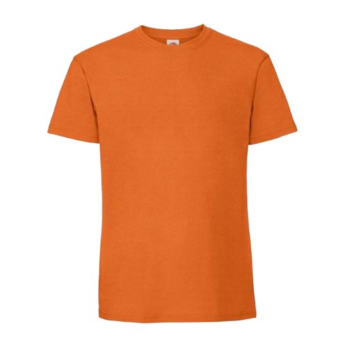 Orange bomulds T-shirt til mnd med korte rmer.