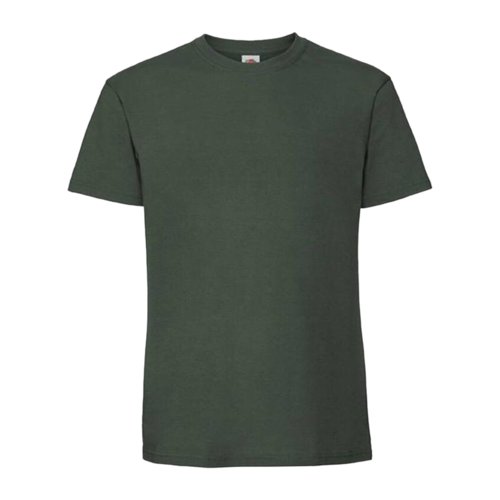 Mrkegrn bomulds-T-shirt med korte rmer og rund halsudskring.