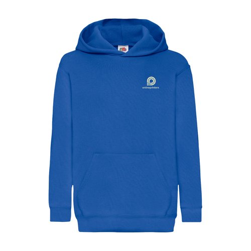 Kongebl bomulds-polyester brnehoodie med htte og kngurulomme.