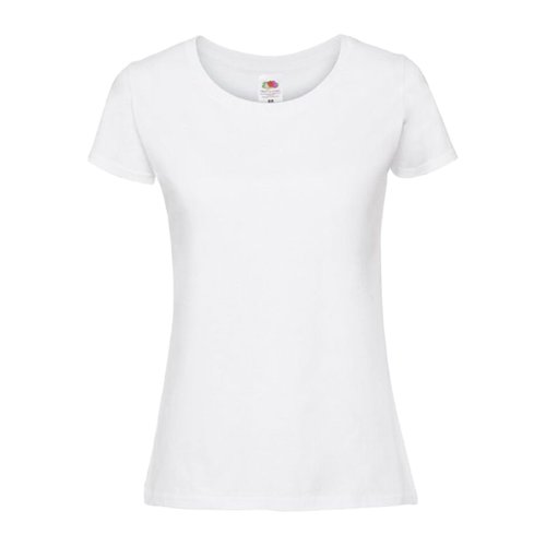 Hvid bomulds t-shirt til damer med korte rmer.