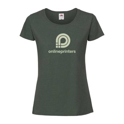 Mrkegrn dame T-shirt i bomuld med korte rmer.