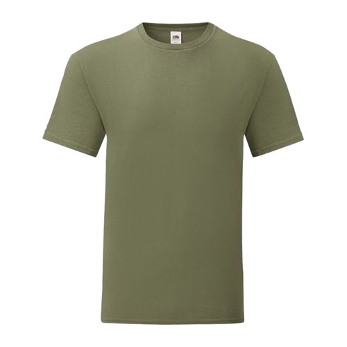 Olivengrn bomulds T-shirt med korte rmer og rund hals.