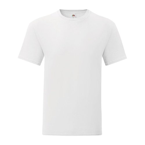 Hvid bomulds T-shirt til mnd med korte rmer.