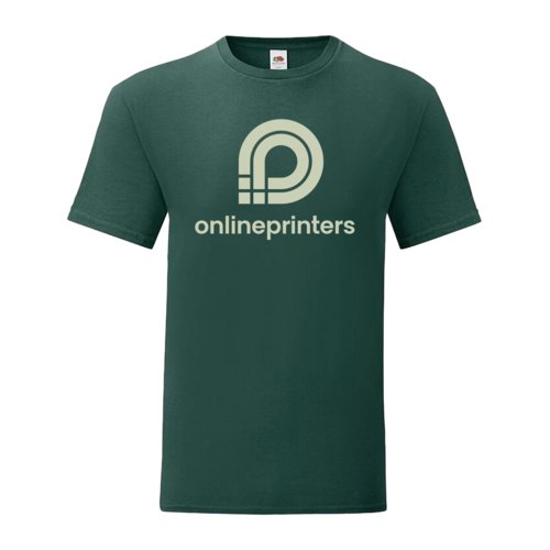 Grn bomulds T-shirt til mnd med korte rmer og rund hals.