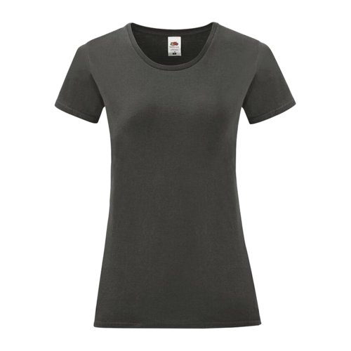 Mrkegr bomulds-T-shirt til damer med korte rmer.