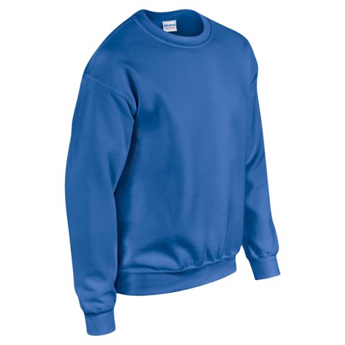 Kongebl bomulds-polyester sweatshirt med rund hals.