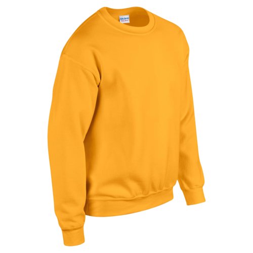 Gylden gul sweatshirt i bomuldsblanding med rund hals.