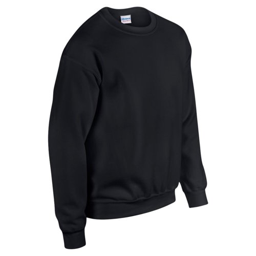 Sort bomuldsblanding sweatshirt til mnd med rund hals.