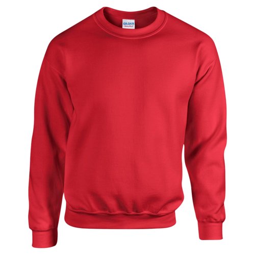 Rd herre sweatshirt i bomuldsblanding med rund hals.