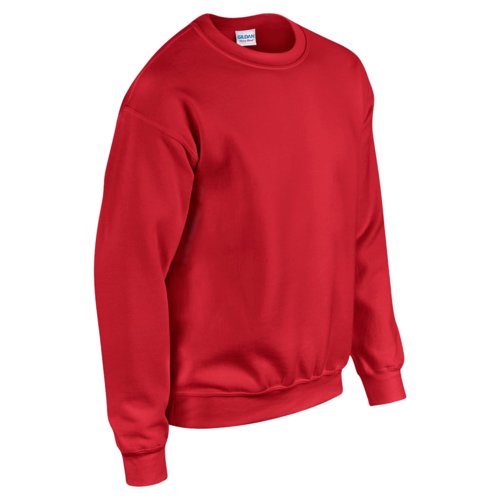 Rd herre sweatshirt med rund hals i bomuldsblanding.