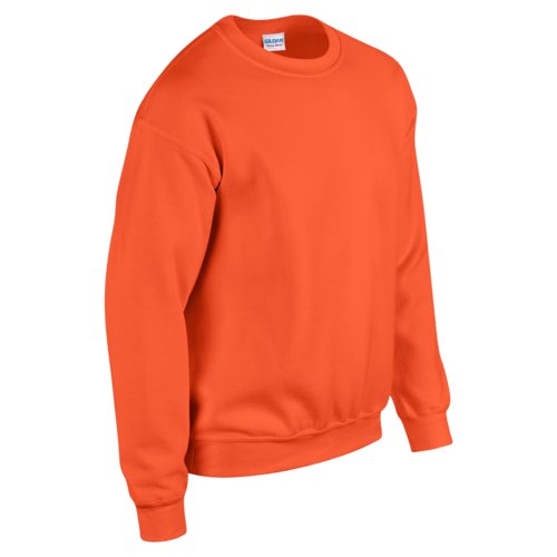 Orange herre sweatshirt i bomuldsblanding med rund hals.