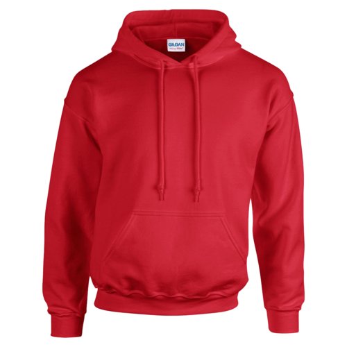 Rd herre-hoodie i bomuldsblanding med kngurulomme og htte.