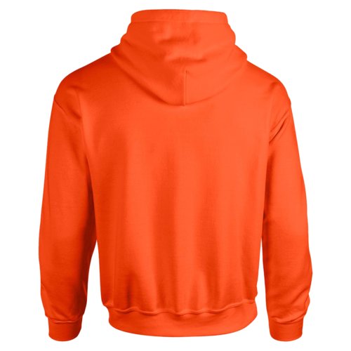 Orange bomuldsblanding httetrje med htte og kngurulomme.
