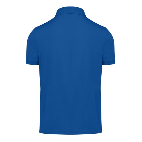 Kongebl bomuldspoloshirt til mnd med korte rmer.