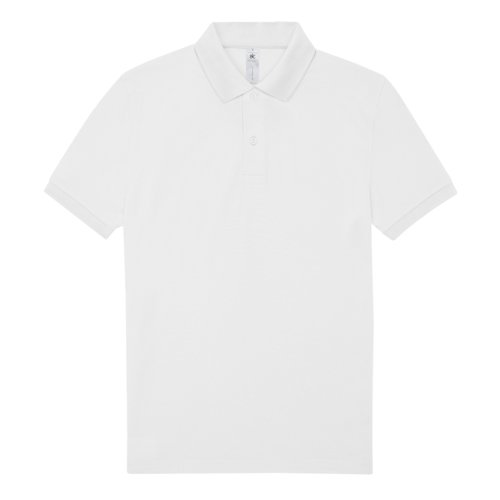 Hvid bomulds polo shirt til mnd med kort knaplukning.