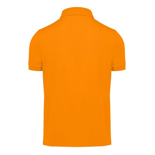 Orange bomuldspoloshirt til mnd med korte rmer.