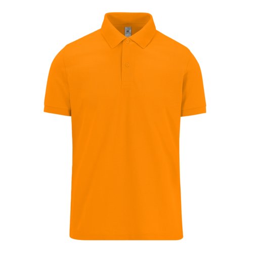 Orange poloshirt i bomuld med korte rmer og knaplukning.