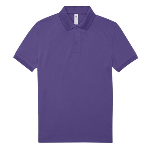 Violet poloshirt i bomuld til mnd med kort knapstolpe.