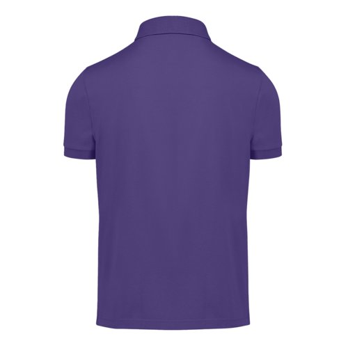 Violet herrepoloshirt i bomuld med kort knapstolpe.