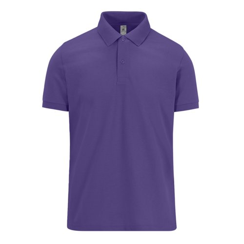 Violet bomulds polo shirt til mnd med kort knapstolpe.