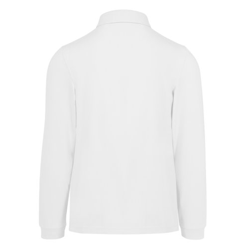 Hvid bomulds polo shirt med lange rmer til mnd.